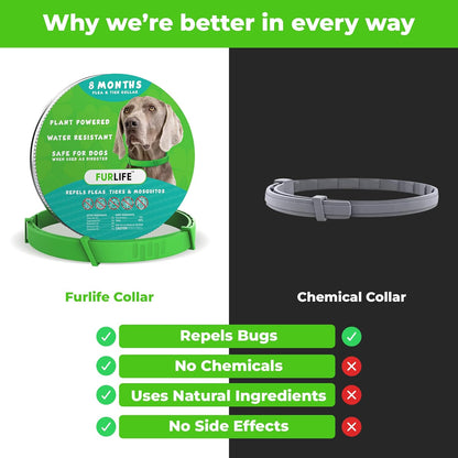 FurLife™ - 8 Months All Natural Flea and Tick Collar for Dogs